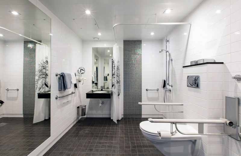 Bathroom with smart lighting and digital controls